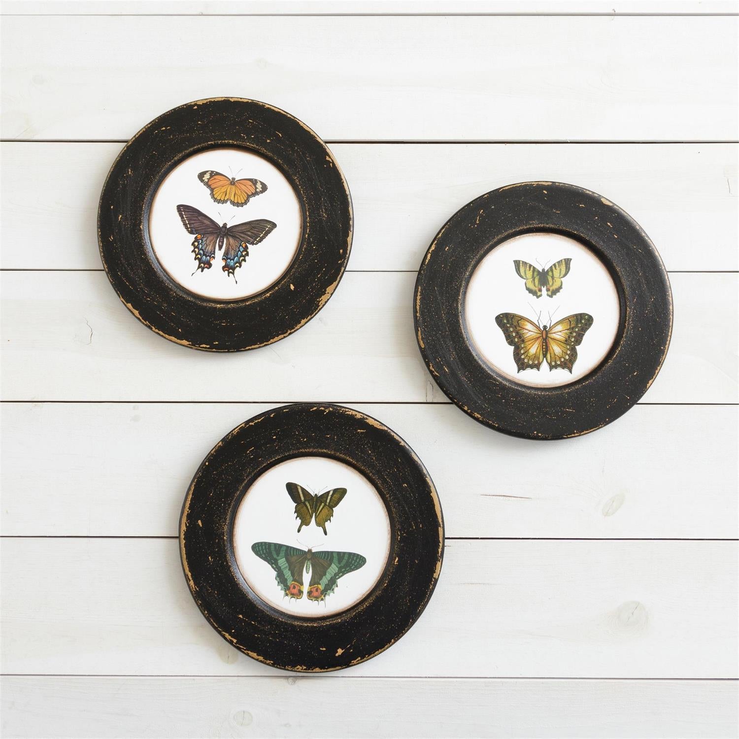 Round Vintage Butterfly Prints