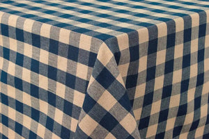 Rustic Blue Check Tablecloth