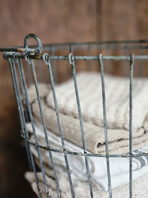 Aged Wire Clam Basket