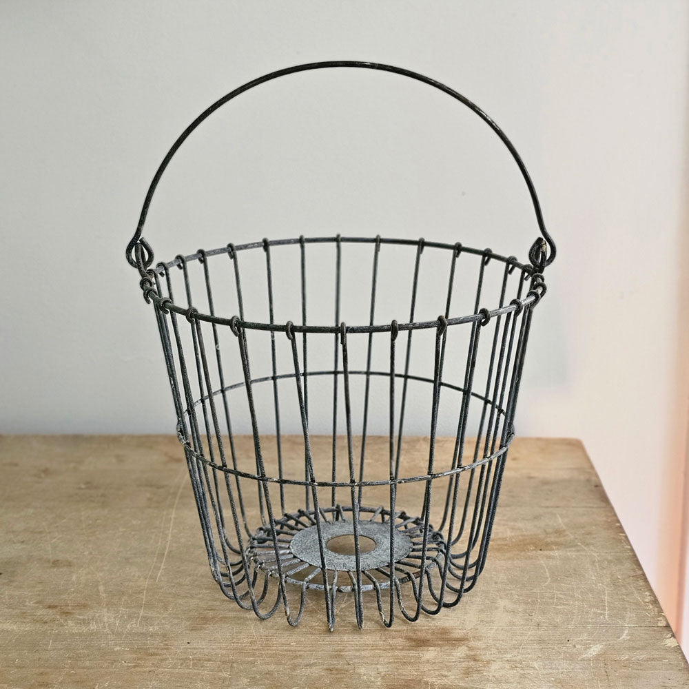 Old wire and mesh egg basket
