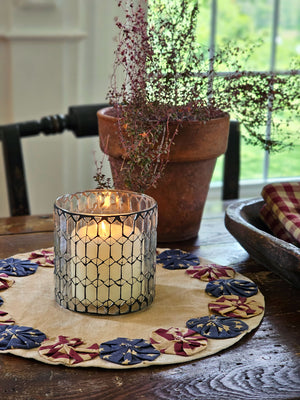 Clear Glass Mosaic Candle Holder