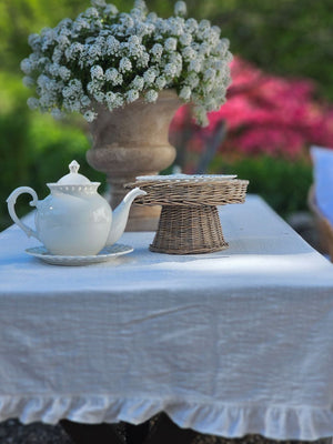 Add a romantic cottage touch with our Antique White Keepsake Teapot with Pierced Lace Trim. Made of fine porcelain, with delicate cut details along the rim, this teapot brings a dreamy elegance to any occasion. The antique white glaze fits well with creamware collections. 