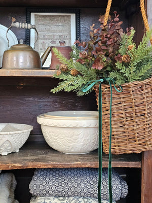 Antique Sampler Reproduction Print with Black Beaded Frame