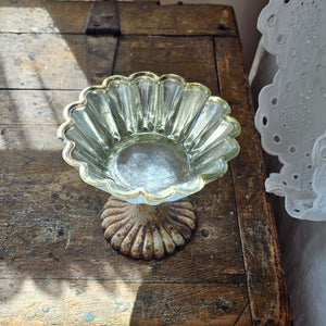 Distressed Mercury Glass Style Pedestal Bowl