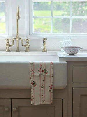 Bespoke Strawberries and Stripes Tea Towel