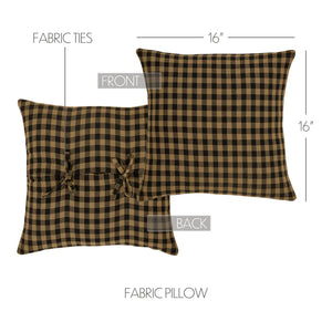 Black and Tan Check Pillow