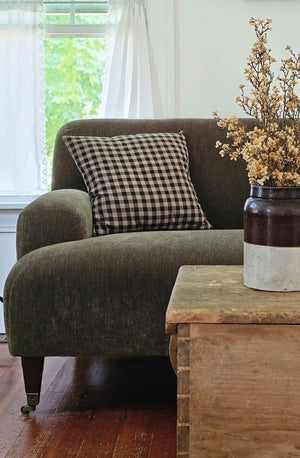 Black and Tan Check Pillow