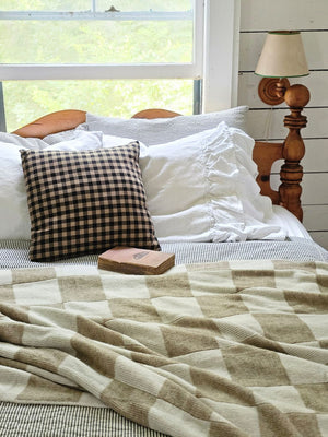 Black and Tan Check Pillow