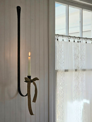 Blacksmith Long Iron Taper Candle Sconce