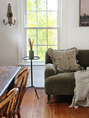 The Rustic Linen Block Print and Ruffles Pillow Cover brings texture and comfort together for sophisticated, old-world style. Made from breathable, high-quality linen with a rustic texture and natural feel that pairs beautifully with both modern and rustic interiors.

Every cover is carefully printed by hand, giving each piece its own subtle character and artisan detail.