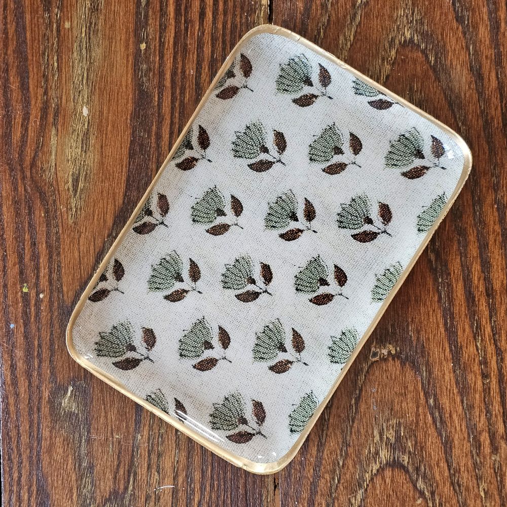 Block Print Style Trinket Tray - Farmhouse Wares