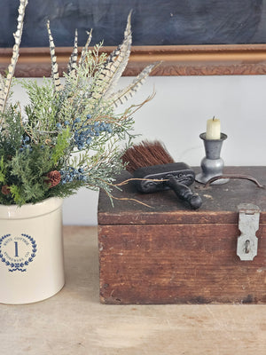 Add vintage style to your farmhouse hearth with this Small Cast Iron Hearth Brush. Crafted from sturdy cast iron, this small sweeper adds old-world charm to any home.  8"L x 4"W
