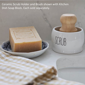 Ceramic Scrub Brush Holder with Brush