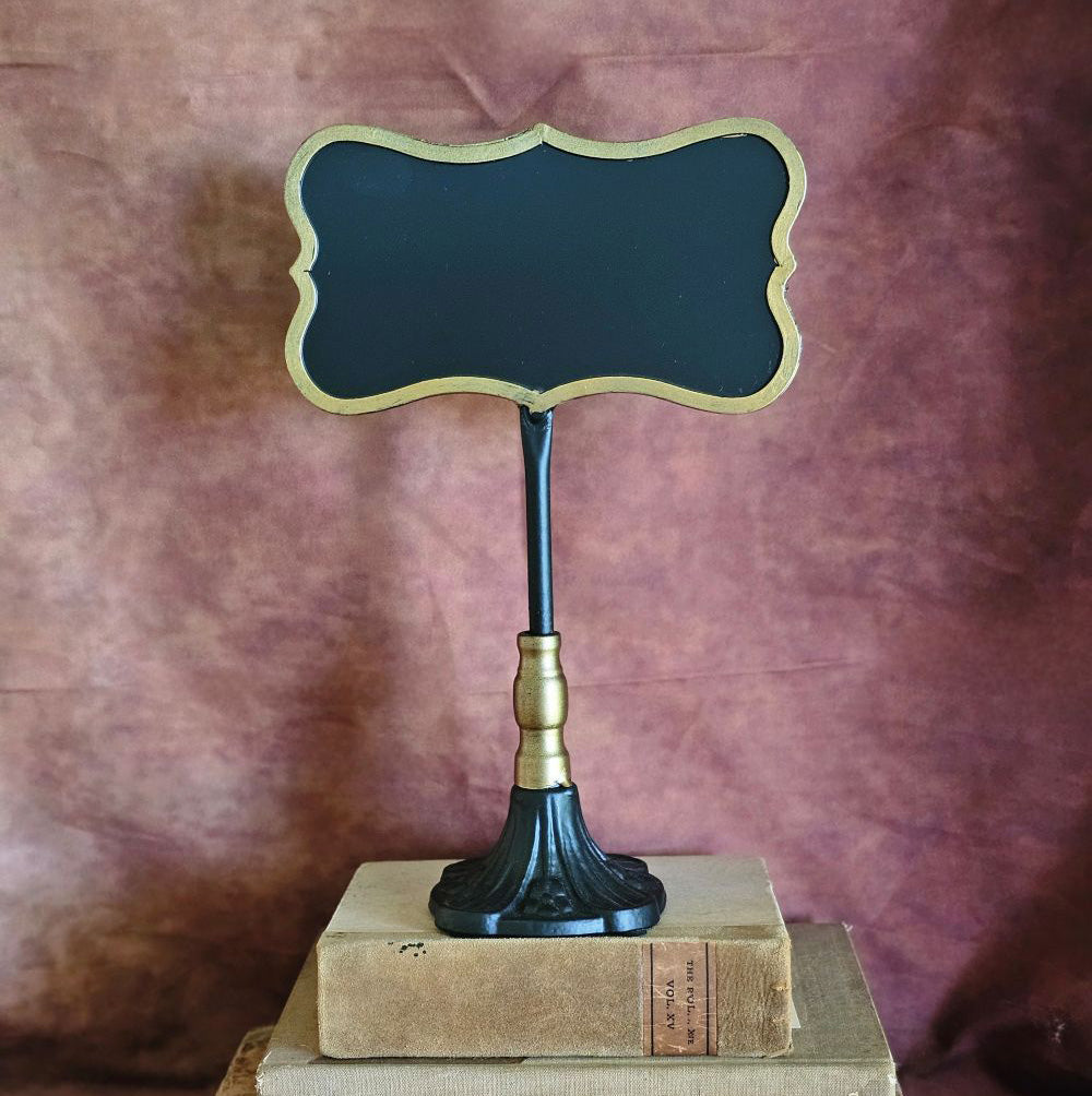 Tabletop Chalkboard Sign with Metal Stand, Chalkboard, Vintage Bakery Sign, Vintage Chalkboard Stand, Wedding Table Number Sign