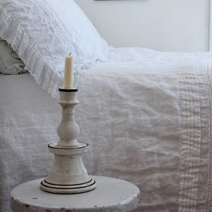 Chalky White Terracotta Taper Candlestick