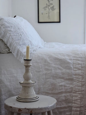 Chalky White Terracotta Taper Candlestick