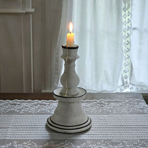 Chalky White Terracotta Taper Candlestick