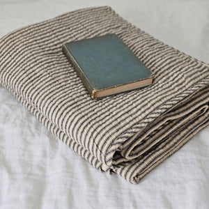 Charcoal Ticking Stripe Quilt