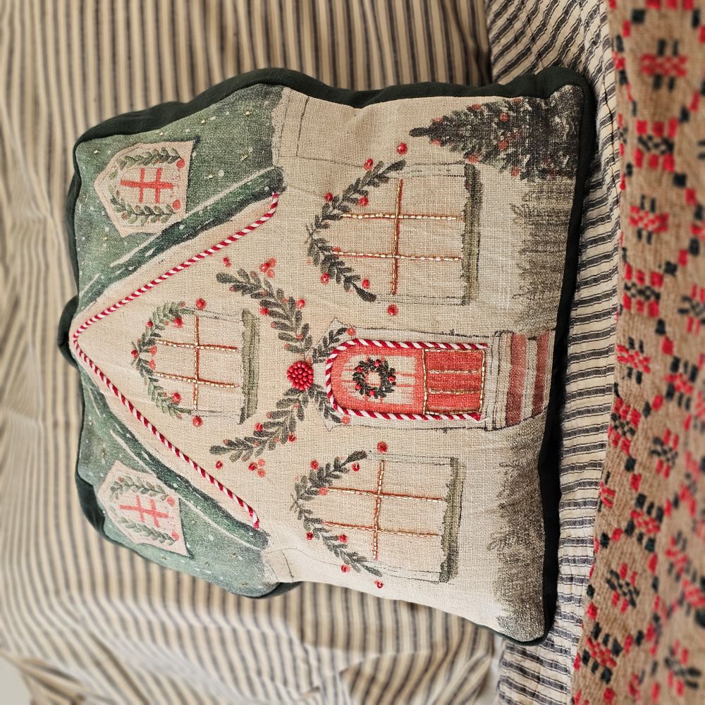 Christmas Cottage Pillow