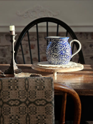 Blue and White Ceramic Pitcher