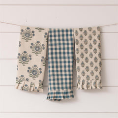 GINGHAM CHECK WOVEN TEA TOWEL SET OF 3 – Agate and Birch