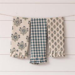 Navy blue gingham country style kitchen towel set – JaBella Designs