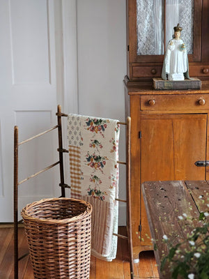 Cottage Rose Patchwork Quilt Throw