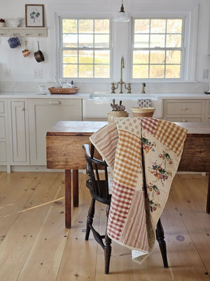 Cottage Rose Patchwork Quilt Throw