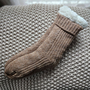 Cozy Knit and Fleece Lined Slipper Socks