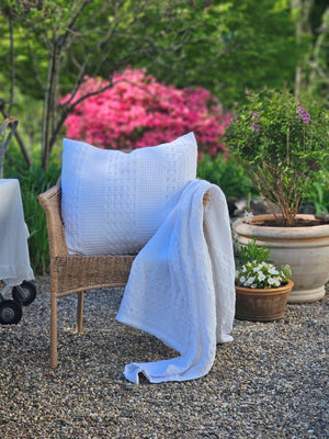Crisp White Waffle Weave Pillow Covers, Set of Two