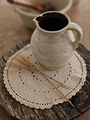 Crochet Doily and Tudor Farm Kitchen Pitcher