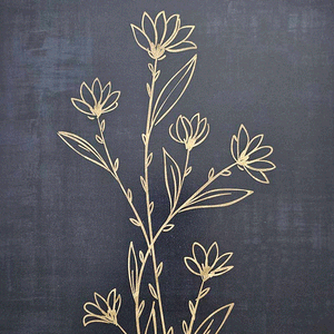 Gold Flower with Dark Navy Backround Art Print