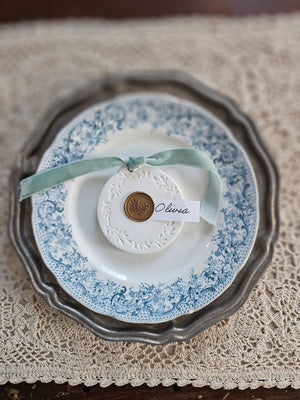 Embossed Mistletoe Wreath Ornament, Set of Three