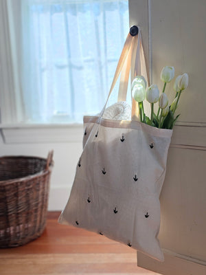 Embroidered Tulip Tote Bag