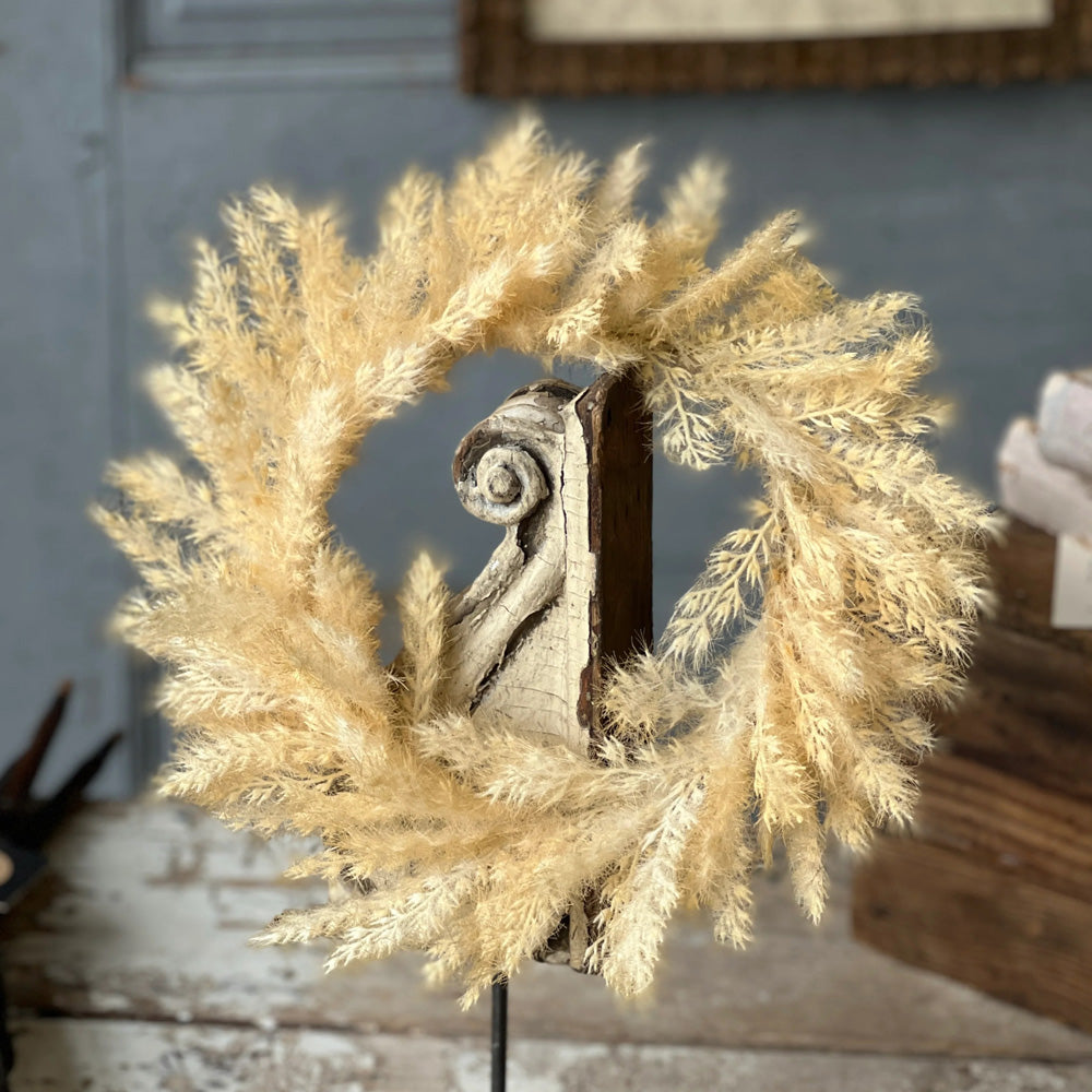 Feathery Wheat Wreath and Candle Ring