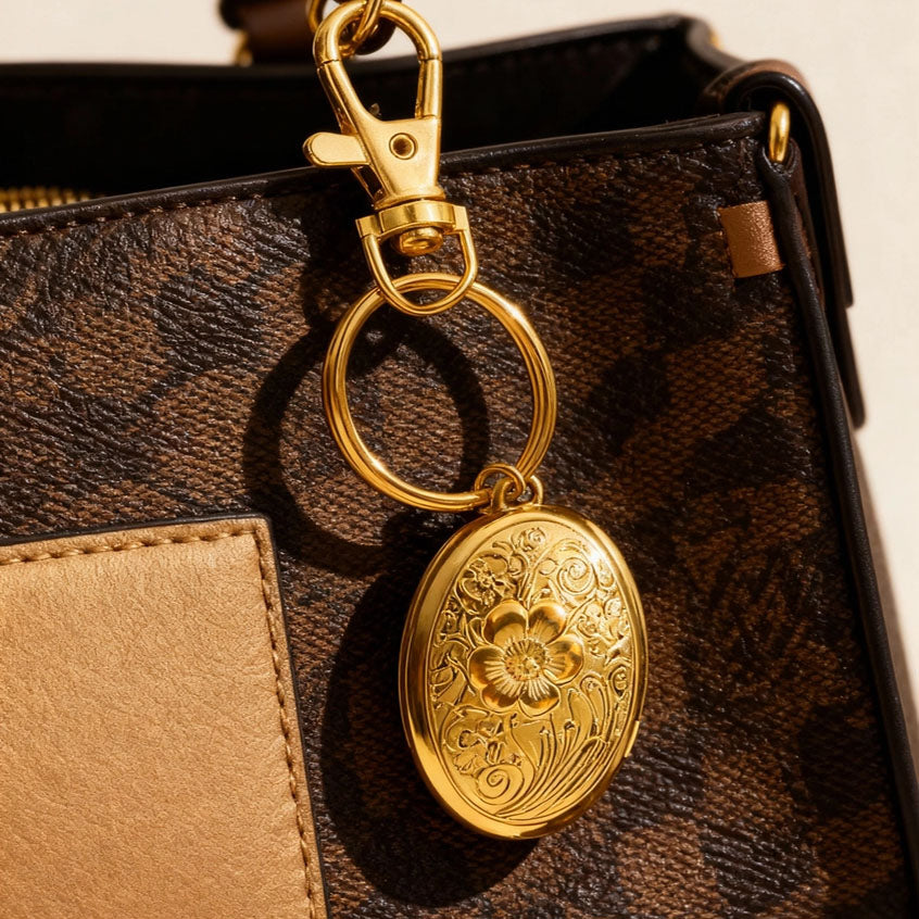 Floral Locket Bag Charm