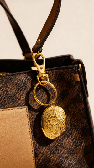 Floral Locket Bag Charm