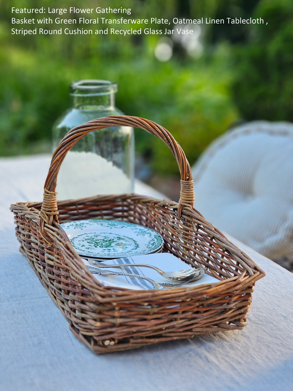 Willow Flower Gathering Basket, Set of Two Farmhouse Wares
