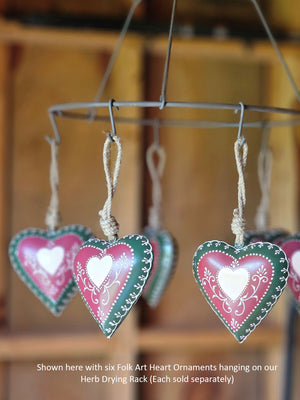 Folk Art Heart Ornament