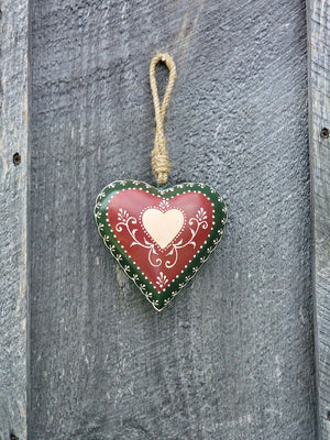 Folk Art Heart Ornament