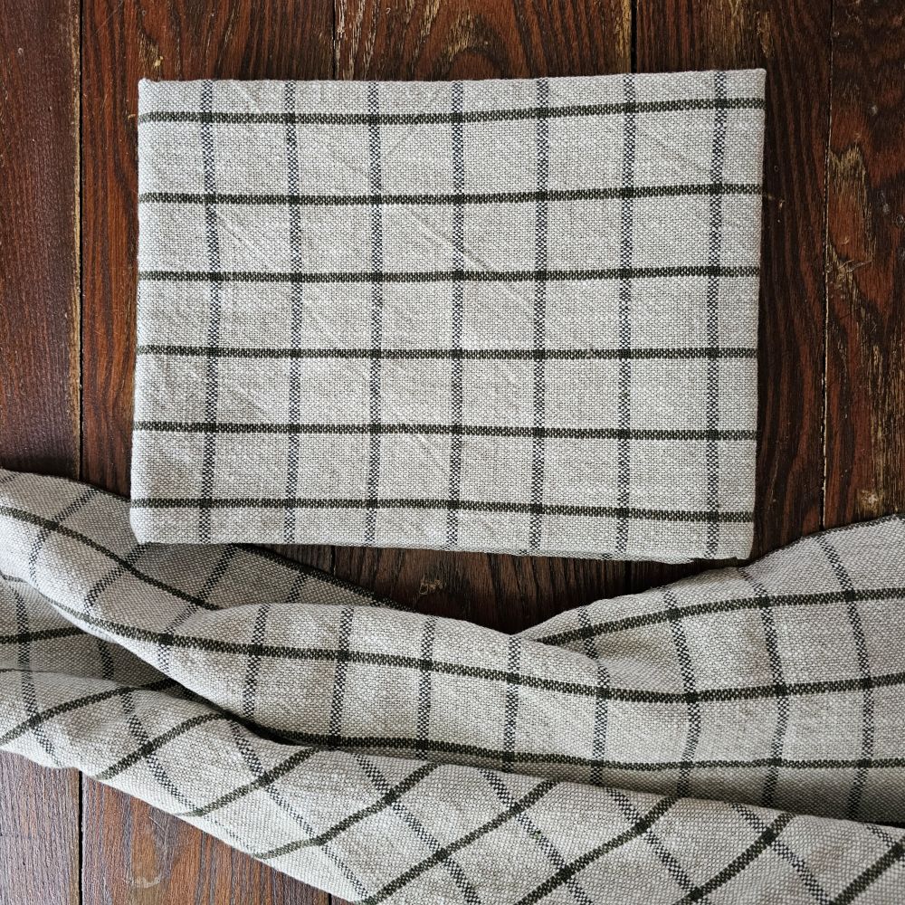 Forest Green and Flax Check Kitchen Towel Set