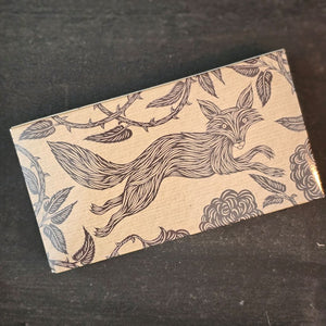 These stylish wood matches, with a fox and hare design, are the perfect complement to any space. Modern, chic, with a vintage graphic design, they are perfect for any room. The match striker is side of the box for easy lighting. Safety matches, 50 sticks per cardboard box. Includes set of two boxes.