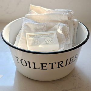 Donkey Milk Soap in Enamel Toiletries Bowl