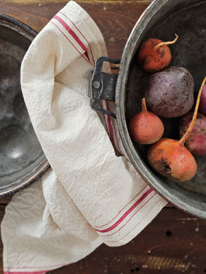 French Bistro Red Stripe Towel
