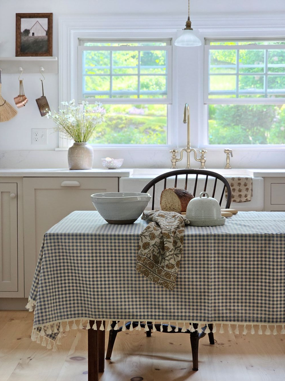 French Blue Gingham Tablecloth