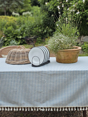 French Blue Gingham Tablecloth