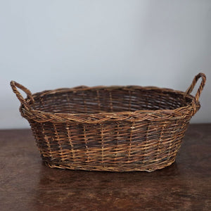 French Country Willow Basket with Braided rim