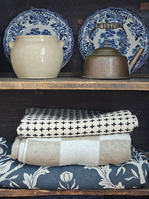 Cross Stitched Reversible Throw Blanket