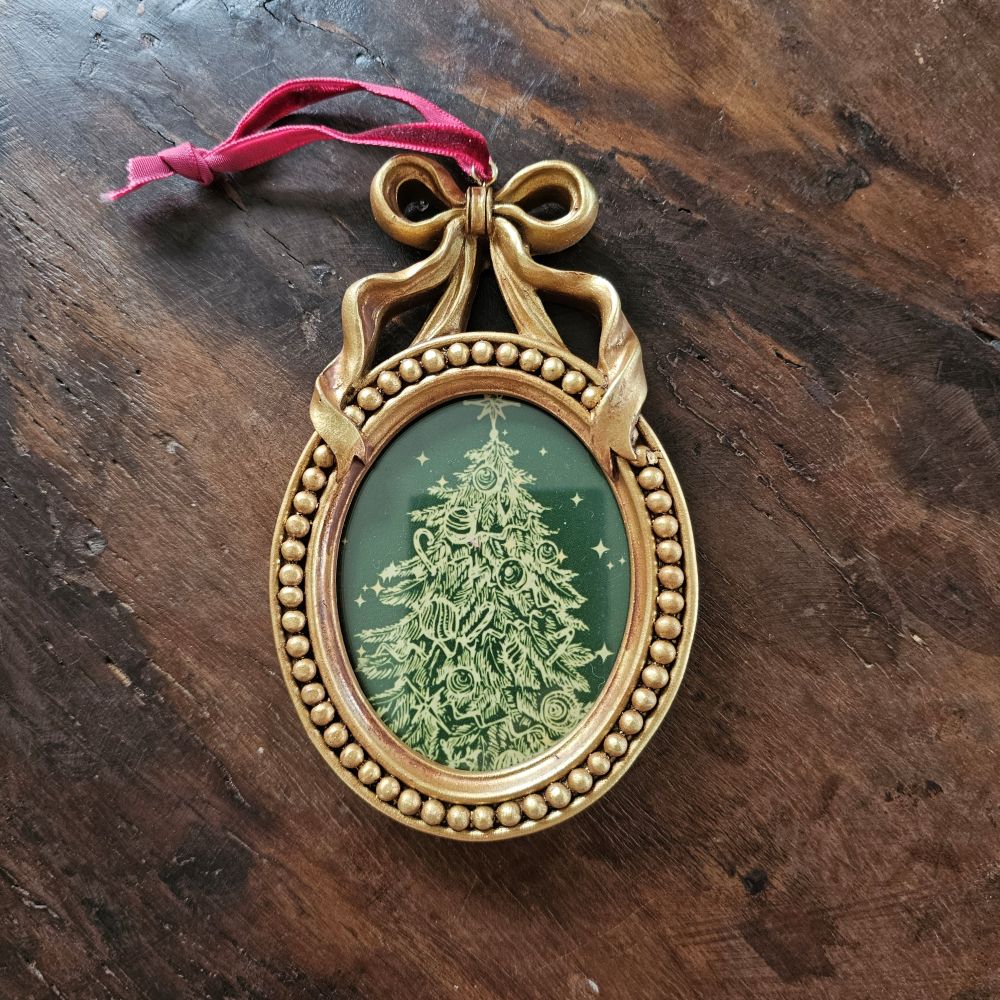 Gold Frame with Bow Ornament