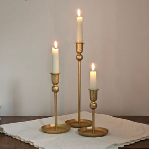 Golden Taper Candle Holder, Set of Three